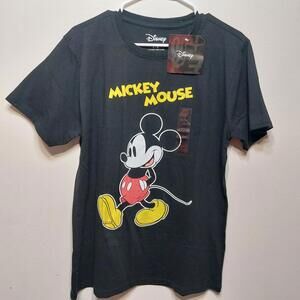 NWT Disney Mickey Mouse Unisex Size Large Black T-Shirt